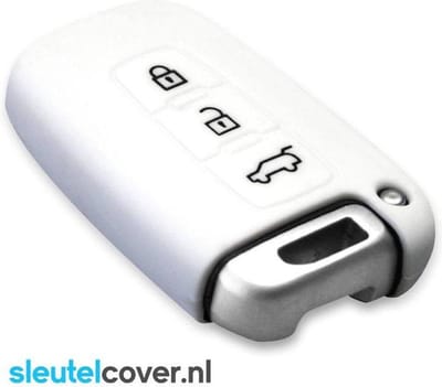 Autosleutel Hoesje geschikt voor Hyundai - SleutelCover - Silicone Autosleutel Cover - Sleutelhoesje Wit