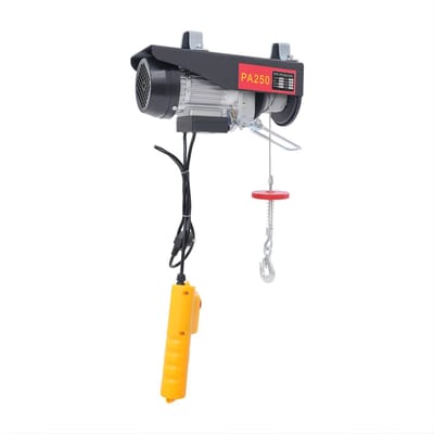 Elektrische takel 250 kg - 250 kg capaciteit, Bedrade afstandsbediening, 18 m staaldraad en 220 V, 500 W - Voor Garages en Magazijnen