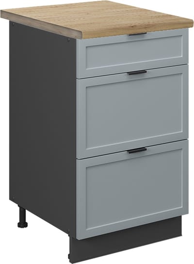 Vicco Keukenonderkast Fame-Line, Licht blauw-grijs/Antraciet, 50 cm, WB Eik