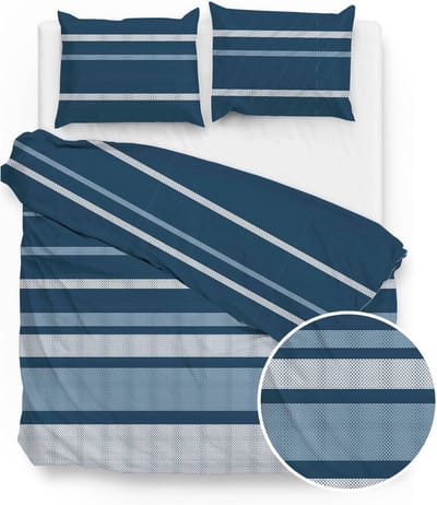 Zo! Home Paxton Dekbedovertrek - Lits-jumeaux - 260x200/220 cm - Blue