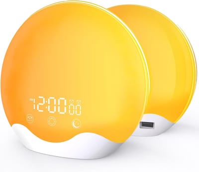 DiverseGoods Wake-Up Light - Lichtwekker met Zonsopgangsimulatie, Aanraakscherm, 20 Helderheidsniveaus, 12 Kleurmodi, 5 Natuurgeluiden, FM-radio en LED-bedlampje voor Volwassenen en Kinderen