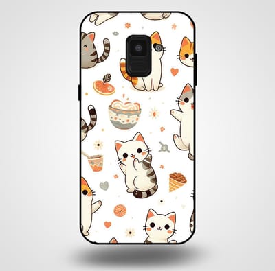 Smartphonica Telefoonhoesje voor Samsung Galaxy A8 2018 met katten opdruk - TPU backcover case katten design geschikt voor Samsung Galaxy A8 2018