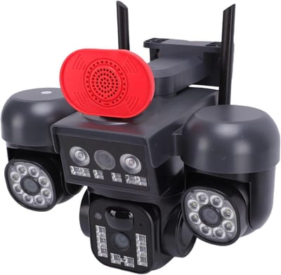 Beveiligingscamera met 3 lenzen - Outdoor camera met zonnepaneel - Woning beveiligen - 360 graden dekking