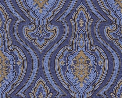 BLAUW GOUD BEHANG 96107-4