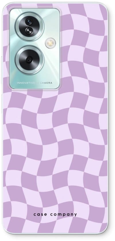 Case Company® - Hoesje geschikt voor Oppo A79 hoesje - Grid Paars - Soft Cover Telefoonhoesje - Bescherming aan alle Kanten en Schermrand
