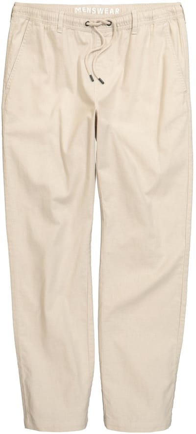 Men Plus - Heren - broek van linnenmix Relaxed Fit elastische tailleband tot 8XL - Kiezelgrijs - Maat 7XL