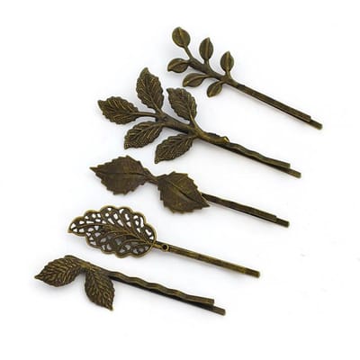 5 Stuks Vintage Haarclip met Bos-Thema, Voorzien van Handgemaakte Retro Bladontwerpen, Perfect voor een Frisse En Artistieke Look 5pcs