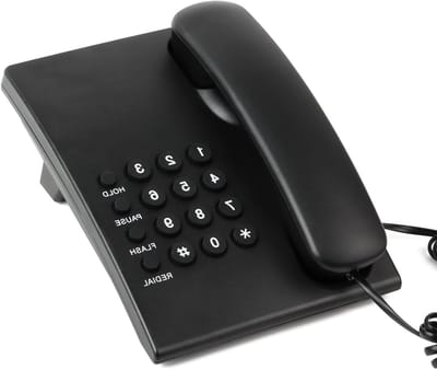 Vaste Telefoon - Huistelefoon Kantoor - Zakelijk Bellen - Instelbaar Belvolume - 25 cm - Zwart