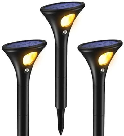 Solarlampen met Bewegingsmelder - 3 Stuks Zonnelampen voor Buiten, IP65 Waterdicht, Super Helder Warmwit