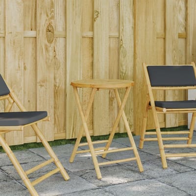 Bamboe Klaptafel - Balkon Tafel Terras - Buiten Zitten - Inklapbaar Ontwerp - 55x75cm - Natuurlijk