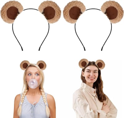2 Stuks Berenoren Hoofdband voor Volwassenen - Schattige Berenkostuum Accessoires voor Halloween en Cosplay Feesten, Verstelbare Hoofdband voor Dames en Mannen
