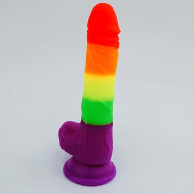 Erodit® Dildo met Zuignap 18,5 cm – Anaal Dildo – Small Realistische Dildo – Buigbaar – Regenboog – Voor Vrouwen, Mannen & Koppels