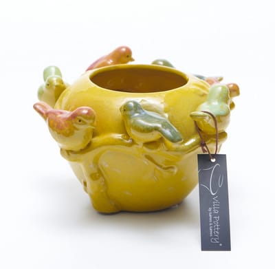 Vaas - Villa Pottery - Decoratie - Woondecoratie - porselein - waterdicht - Chico 1_2 Yellow