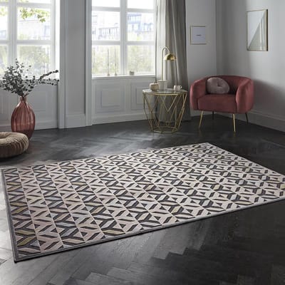Design vloerkleed 3D Vézère Elle Decoration - donkergrijs/pastel 160x230