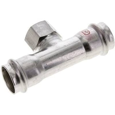 Tee Press Fitting - 28mm & Rp 3/4'' Persmof - RVS