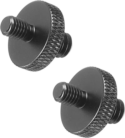 Aluminium adapter M5 naar 1/4 inch voor microfoon- en camerastatief - zwart - 2 stuks