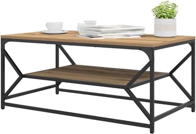 vidaXL Salontafel Artisan Eiken 90 x 50 x 40 cm, Stijlvolle, rechthoekige moderne salontafel, stevige houten meubels, functioneel accent voor de woonkamer