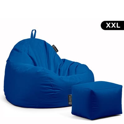 Casacomfy Pear XXL - Complete Grote Zitzak met Voetenbankje - Waterafstotend - Blauw