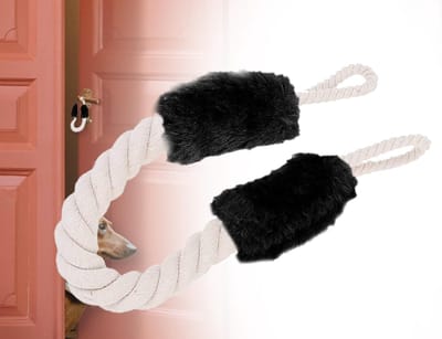 Dailygoods- Deurstopper Zwart - Deurbuffer - Deurstoppers voor Binnen - Deurvastzetter - Vingerbescherming - Katoenen Materiaal - Deurbeschermer