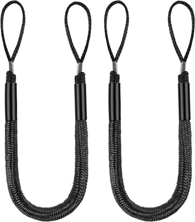 Meertouwen Set - Bungee Lijnen - Boot Aanleggen - Met Drijvers - 2x 4-5.5FT - Zwart