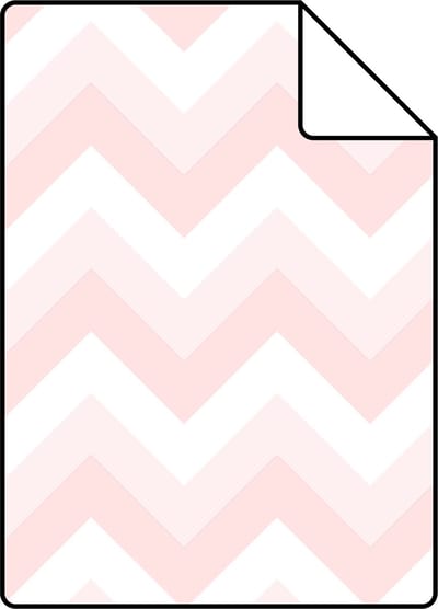 Proefstaal ESTAhome behang zigzag motief zacht roze en wit - 26.5 x 21 cm - 128857-S