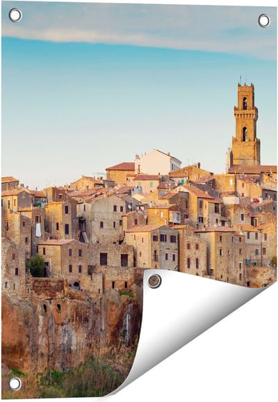 Gards Tuinposter Oude Stad in Toscane, Itali� - 40x50 cm - Tuindoek - Tuindecoratie - Wanddecoratie buiten - Tuinschilderij