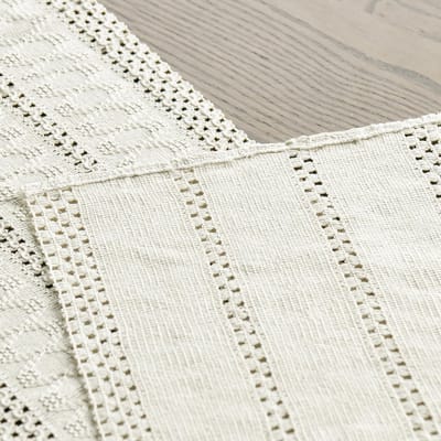 Dailygoods - Beige Rustieke Tafelloper 30x143 cm voor Eettafel Decoratie