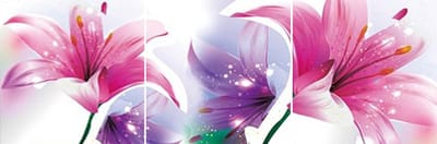 Diamond Painting Pakket - 3 Losse Delen - Bloemen - 120x40 cm - Complete Set - Volledige Bedekking - Ronde Steentjes