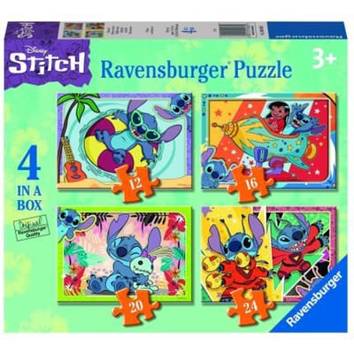 Ravensburger Disney Stitch 4in1box puzzel - 12+16+20+24 stukjes - kinderpuzzel