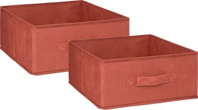 5Five Opbergmand/kastmand - 2x stuks - 14 liter - bordeaux rood - Vakkenkast manden