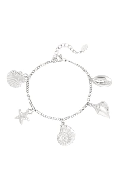 Yehwang summer lovin bedelarmband - zilverkleurig - Zomer thema - Roestvrij staal - Waterproof - 16 cm