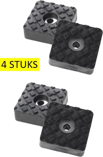 Actie4you® - Rubberen Voetjes - Vierkant - Rubber Dopje - Meubelonderzetter - Onderzetters -Trillingsdemper - Anti Slip - 22x22mm – 4 Stuks - Zwart