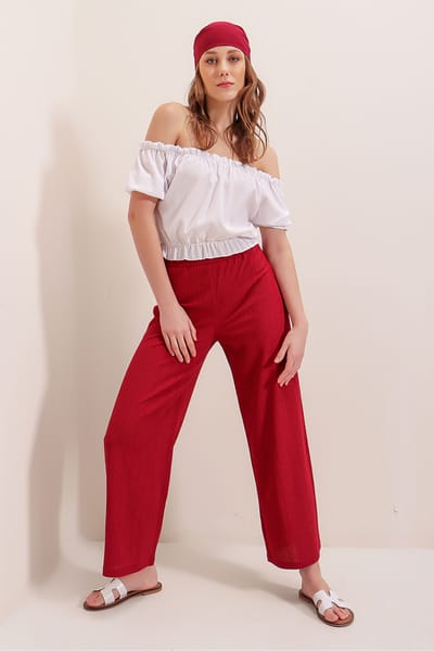 Textuur Relaxed Fit Gebreide Broek