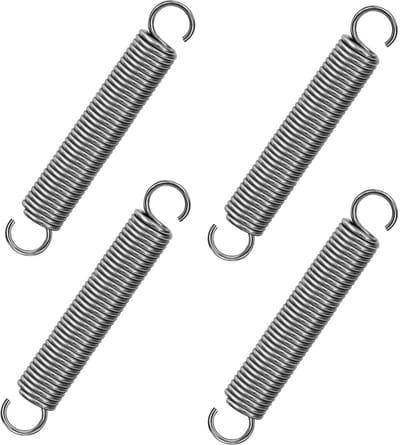 Trekveren met haak - Spanveer RVS - Buitenactiviteiten - Roestvrij staal - 60 mm 4 stuks - Zilver