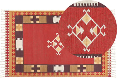 PARAKAR - Vloerkleed - Meerkleurig - 140 x 200 cm - Katoen