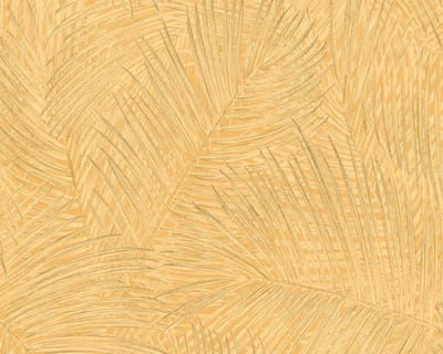 GEEL ORANJE PALMBLADEREN BEHANG - AS Creation Sumatra