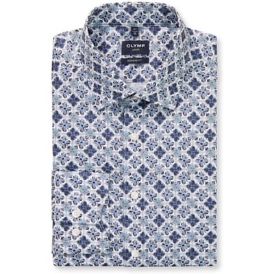 OLYMP Luxor Overhemd, Modern Fit, New Kent, Bleu