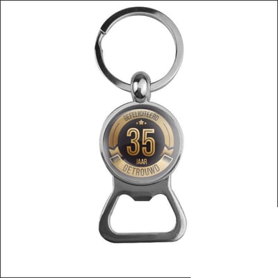 Bieropener Glas - Gefeliciteerd 35 Jaar Getrouwd