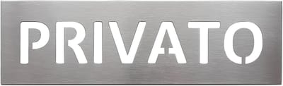 RVS Toiletbord - Privé Aanduiding - Deur Markeren - Handgemaakt In Italië - 10x6 cm - Staal