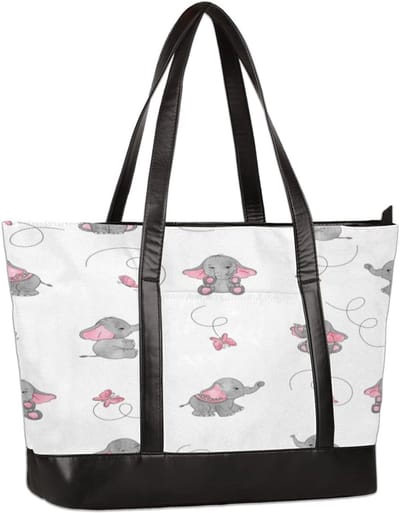 Laptop Tote Bag - Schoudertas Dames - Reizen Werk School - Gepersonaliseerde Prints - 37x13x30 cm - Meerkleurig