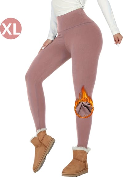 Bovista Gevoerde Panty - Legging - Hoge Taille - Winter Panty - Fleece panty - Thermo Panty - Warme Panty - Elastisch - Roze Maat XL