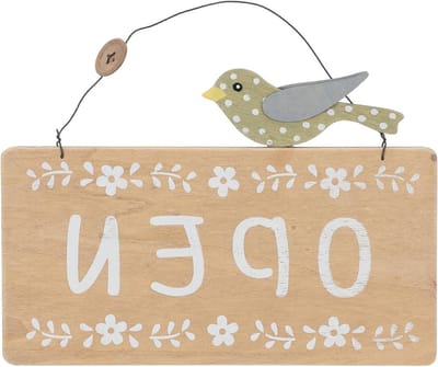 Houten Open Gesloten Bord - Dubbelzijdig Deurbord - Winkel Communicatie - Rustieke Vintage Stijl - 263 x 24 cm - Oranje