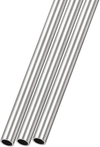 Dailygoods- Roestvrijstalen Buis 316 - 3 Stuks - 6mm Buitendiameter - 1mm Wanddikte - 250mm Lengte - Perfect voor Interieurdecoratie - Stalen Buis
