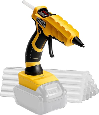 Draadloos Hot Lijmpistool voor Dewalt, Geschikt voor Dewalt 18/20V Max Lithium-ion Batterij, 30s Snel Voorverwarmen Hot Melt Lijmpistool Volledige Grootte met 20 Stks Lijmsticks voor Kunst & Ambachten