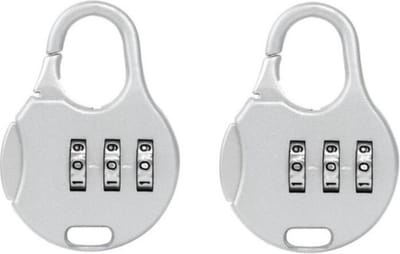 2 Stuks Rond Hangslotje met 3 Cijfercode – 3 Cijfers – Zilver – Voor Kluisje, Locker, Rugzak, Tas – Set van 2 ronde hangsloten – 3-cijferige code – Zilver – kluisjes, lockers, rugzakken en tassen – Veilig en handig