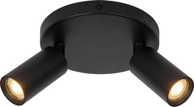 Lucide RITMO - Plafondspot (Plafondlamp) - Ø 15 cm - 2xGU10 (MR11) - Zwart