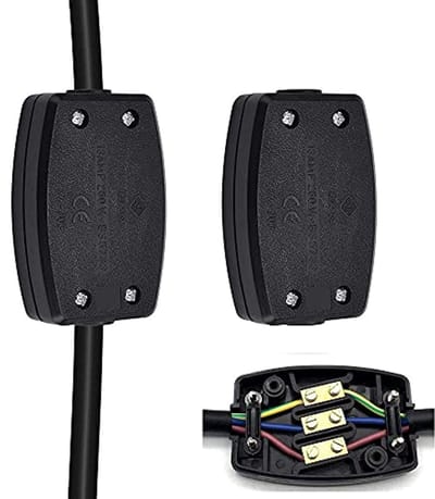 3 Terminal Elektrische Aansluitdoos Verdeeldoos - 13A 250V Zwart voor Verlichting en Bedrading