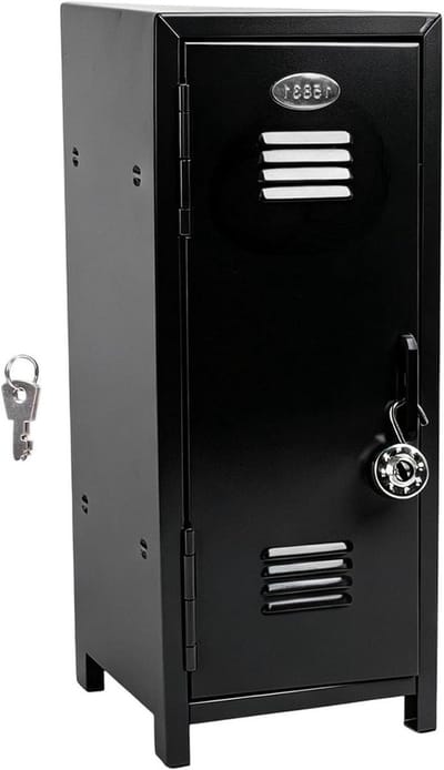 Mini Locker - Metalen Box - Bureau Organisatie - Slijtvast Materiaal - 27.5 cm - Zwart