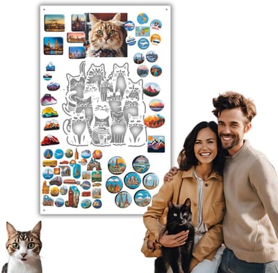 Anwicar Rechthoekige Magneet Bord - Magnetisch memobord - Magnetisch prikbord - Wit - 80x50 cm
