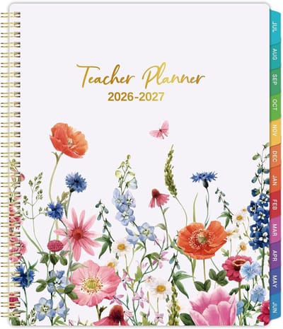 Lerarenplanner - Lesplanboek - Lesgeven Organiseren - Wekelijks Maandelijks - 21 x 28 cm - Wit